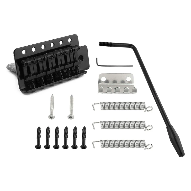

6 String Electric Guitar Tremolo Bridge with Whammy Bar for Fender Strat Squier Style Guitar Black