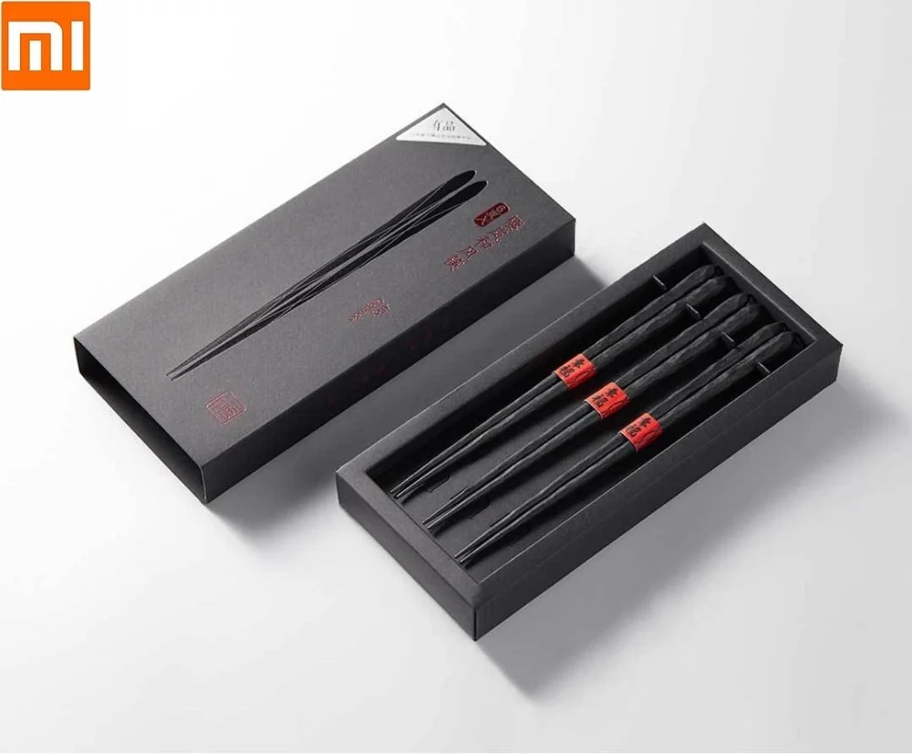 Xiaomi новые ручные натуральные каштановые деревянные палочки для еды твердые и прочные неокрашенные палочки для еды кухонные Нескользящие палочки для суши