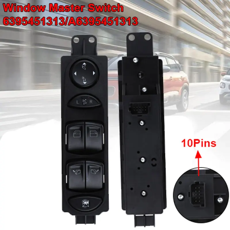 Переключатель Стеклоподъемника для Mercedes Vito W639 Sprinter II 906 Fensterheber Schalttaste Vorne Li 6395451313