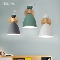 nordic creative simple led lights solid wood wall lamp indoor lighting living room staircase hotel aisle bedroom bedside sconce