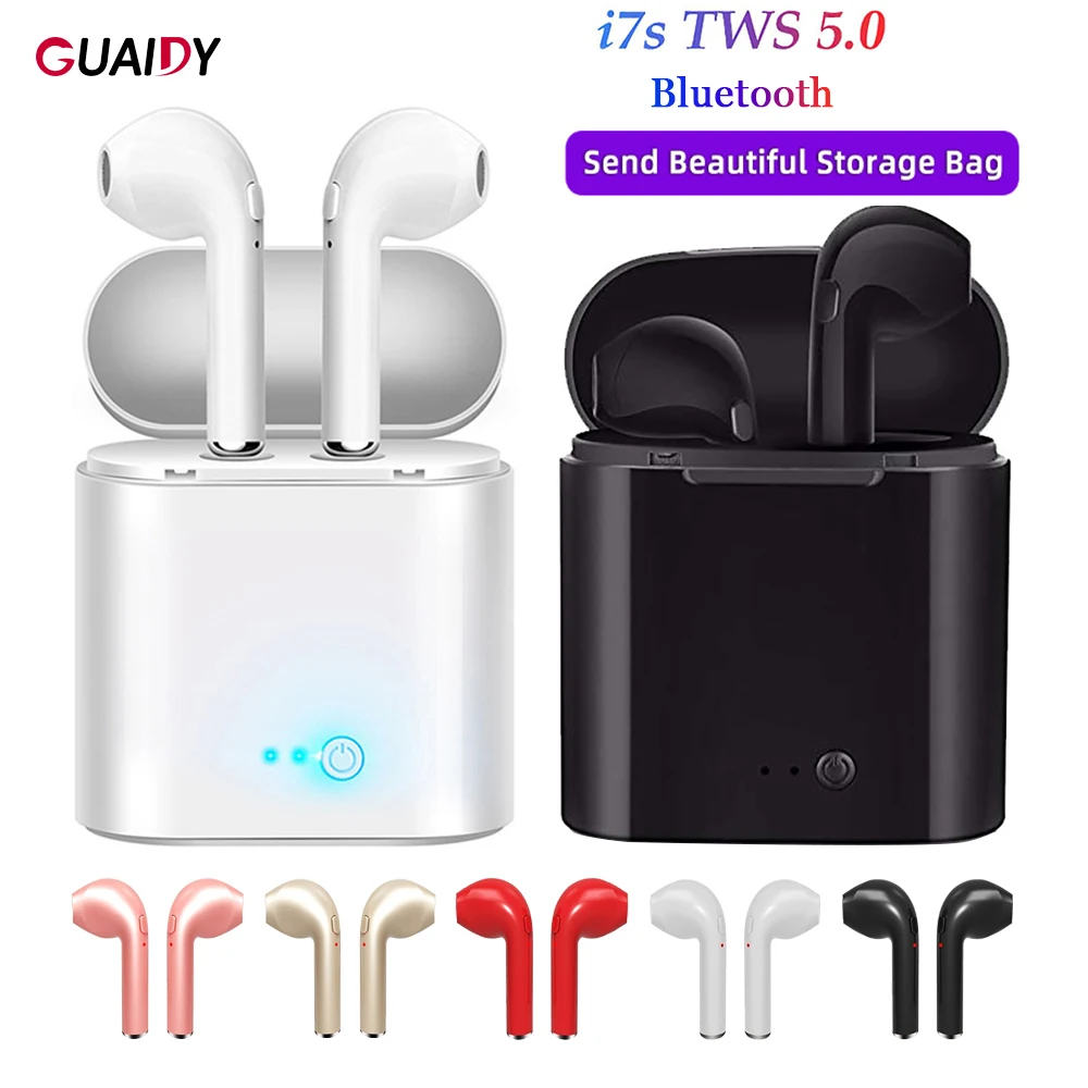I7s стереонаушники Buletooth TWS беспроводные наушники вкладыши для iPhone Samsung Huawei