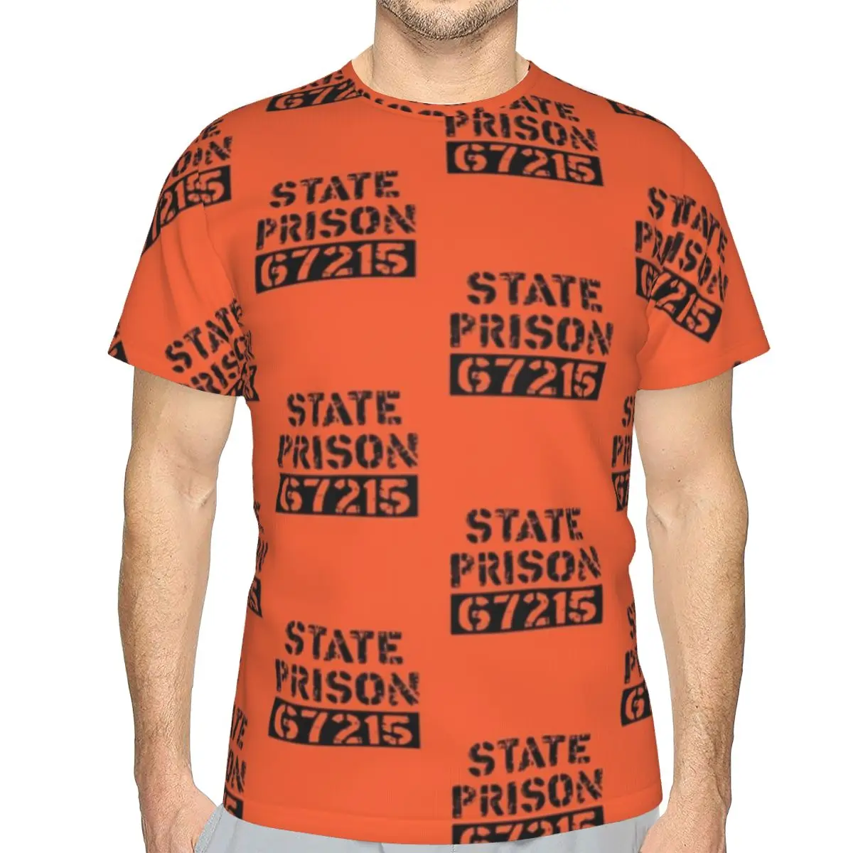 Футболка для заключенного Мужская футболка с забавным принтом из полиэстера