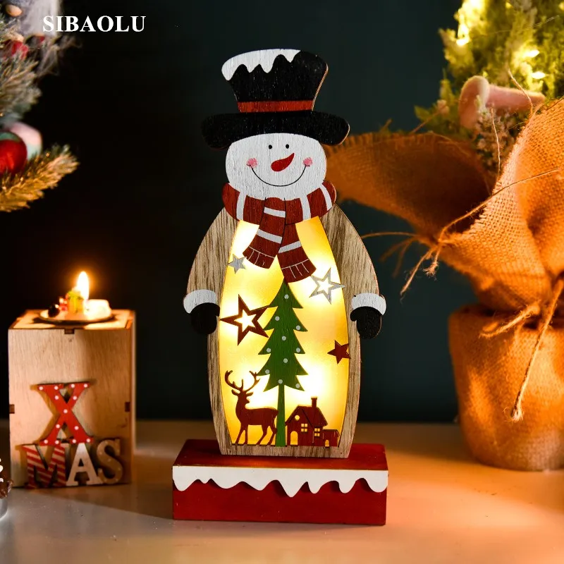 Рождественские статуэтки в скандинавском стиле снеговик светится темноте