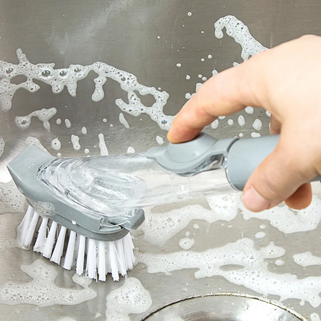 

2 Inches Brush Kitchen Cleaning Tool Pots Dispenser Kitchen Pans Removable Sinks Sponge Cleaning Brush Convenient Home Cleaning
