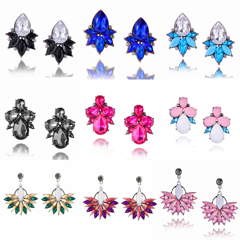 2019 новые корейские Кристальные серьги цветные ретро Висячие женские богемные с