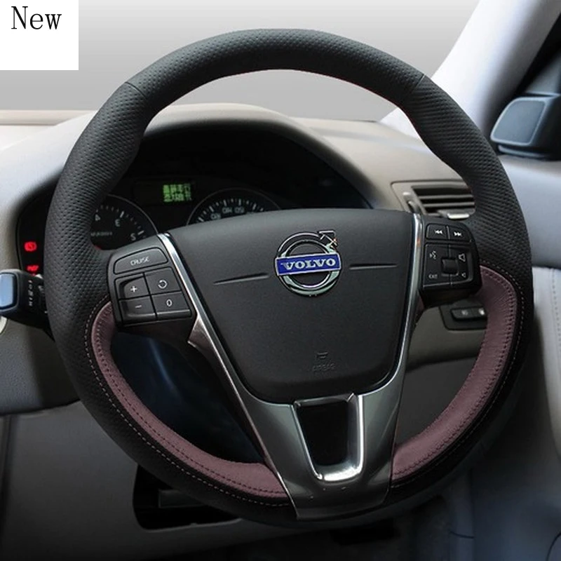 Высокое качество ручной работы из кожи и замши чехол рулевого колеса автомобиля