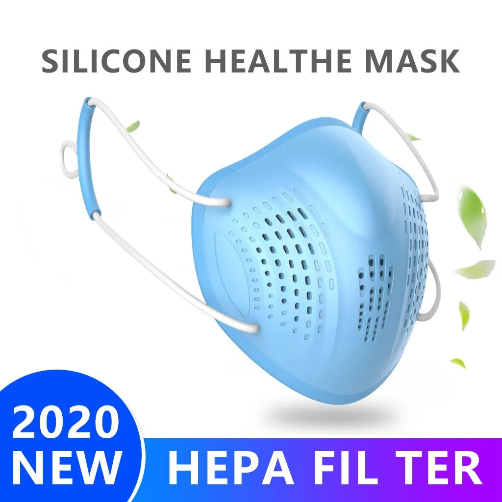 

NEW Silicone washable mask face health protection Anti Dust BreathablePM2.5 Pollution Respirator solid color(without filter)