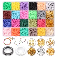 flat round polymer clay beads kit chip disk loose spacer handmade beads for diy jewelry making bracelets pendant 3600pcslot