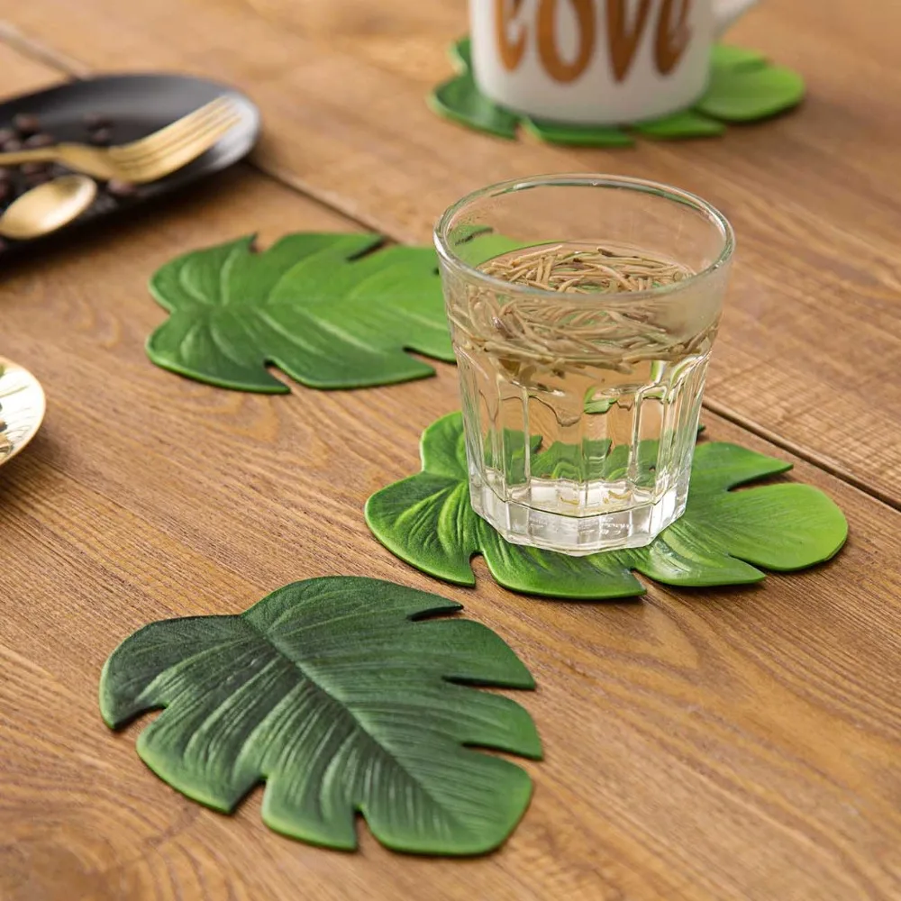 Креативный коврик для кофейной чашки подставка еды с черепаховыми листьями из