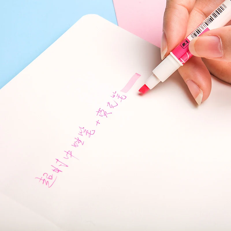 Милая двухголовая гелевая ручка и хайлайтер Kawaii 8 цветов новинка нейтральная для