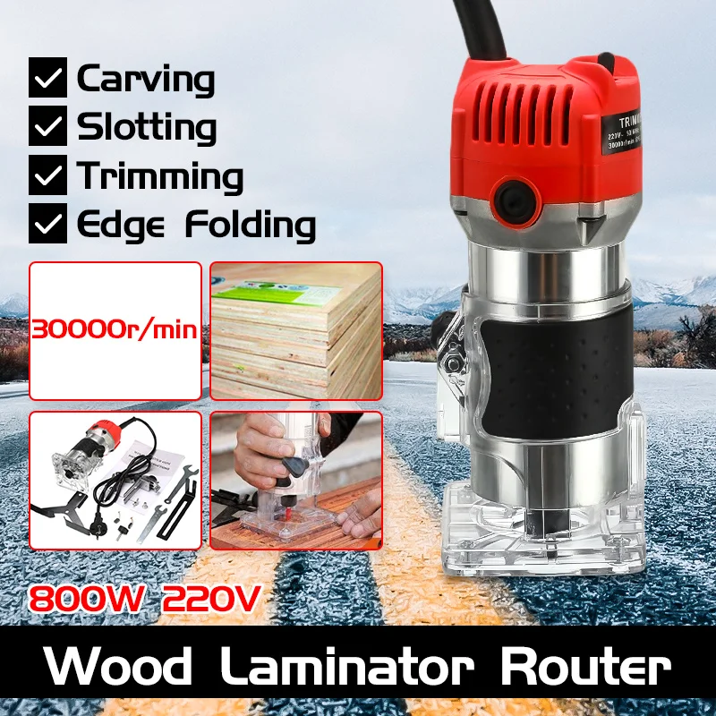 Электрический триммер 220 В 800 Вт ручной для ламинирования кромок цанговый