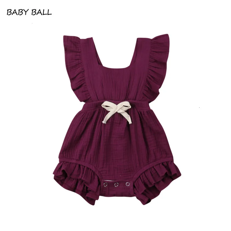 Ромпер Для новорожденных девочек однотонная Одежда для маленьких комбинезон