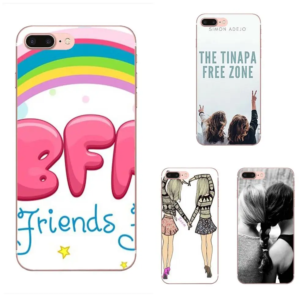 Мягкий чехол для Apple iPhone 4 4S 5 5C 5S SE 6 6S 7 8 Plus X XS Max XR Best Friends Bff Girl Hair Together темно серый