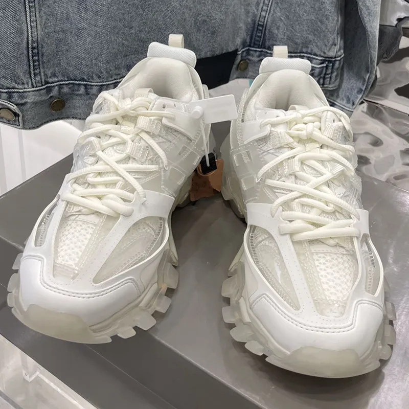 

Woman Sports Shoes Transparent Zapatos De Mujer Cross Tied Sneakers Solid Platform Shoes Women Fashion Casual Running Shoes Hot