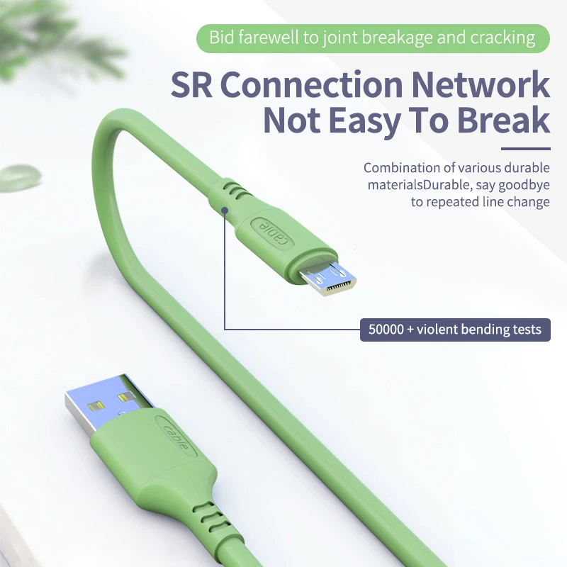Suhach жидкий мягкий Micro USB кабель для Samsung Huawei Android Type C Мобильный телефон шнур провод