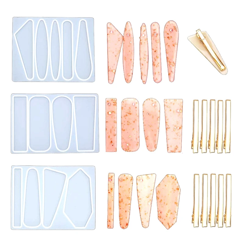 3 шт. полимерные формы для волос силиконовые DIY ювелирная заколка литые с 10