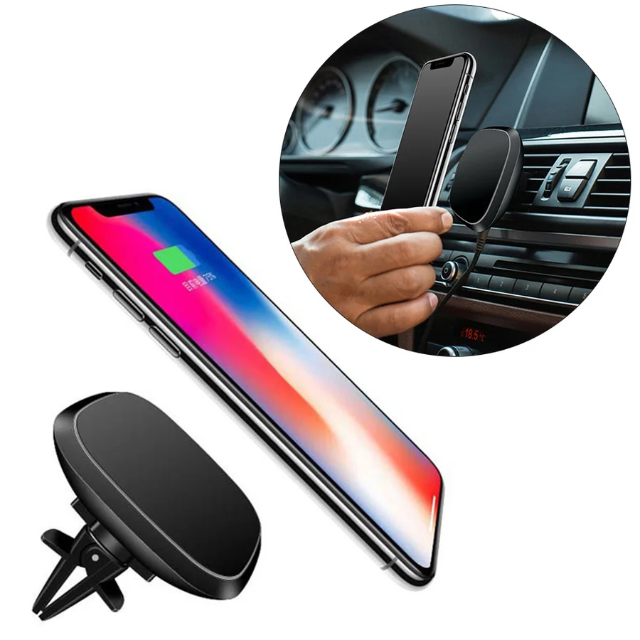 QI магнитное автомобильное крепление Беспроводное зарядное устройство для iPhone 11