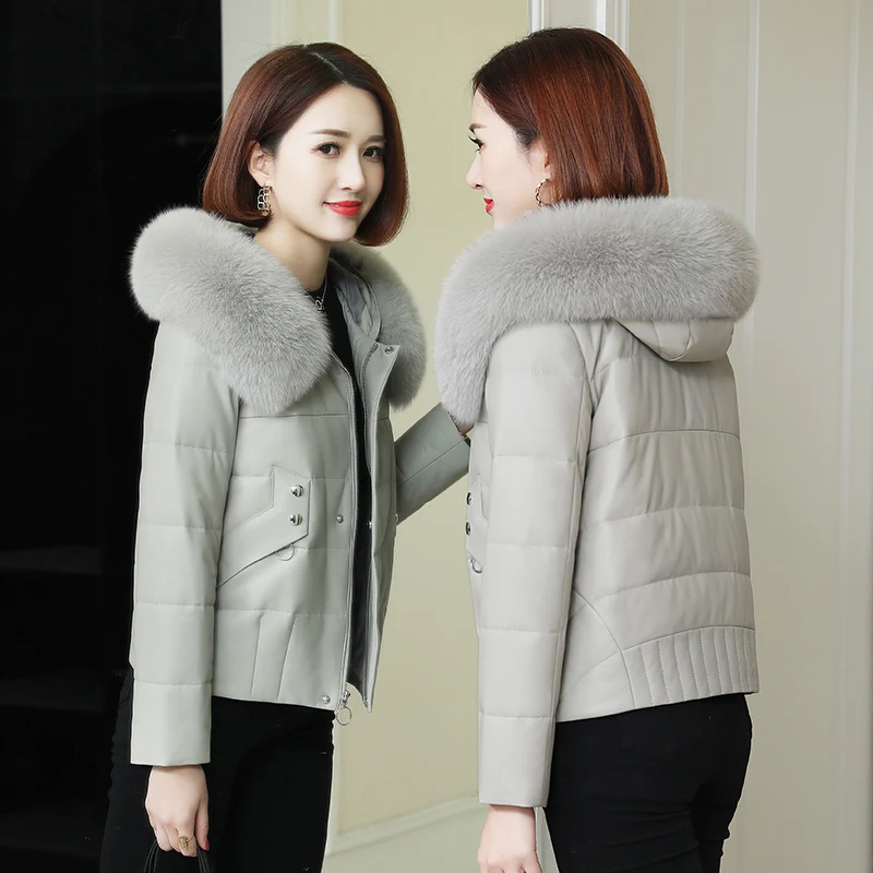 Зимнее пальто женская одежда 2020 натуральная кожа утиный пух куртка корейский