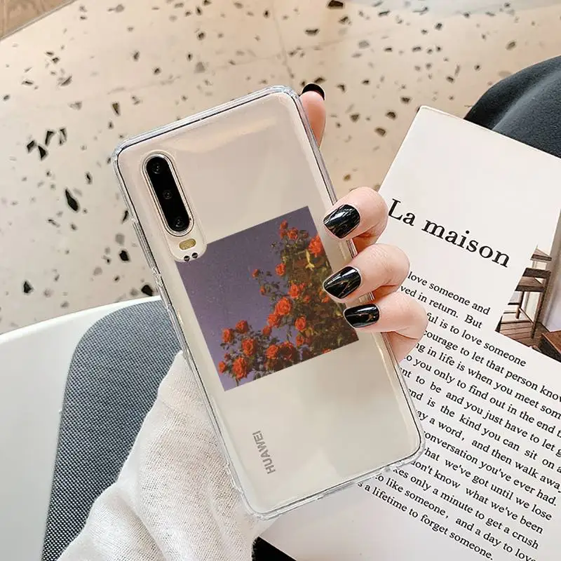 

flower Phone Case Transparent for Samsung A71 S9 10 20 HUAWEI p30 40 honor 10i 8x xiaomi note 8 Pro 10t 11
