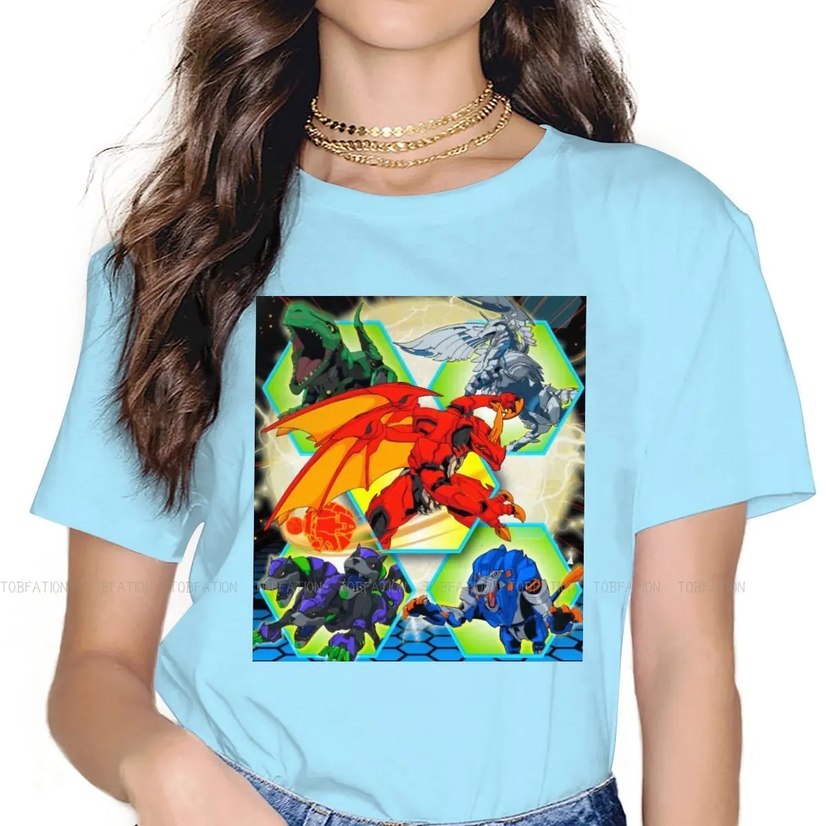 

Classic Harajuku TShirt Bakugan Battle Brawlers Anime TV Series Printing 4XL T Shirt Female Short Sleeve Unique Gift Clothes