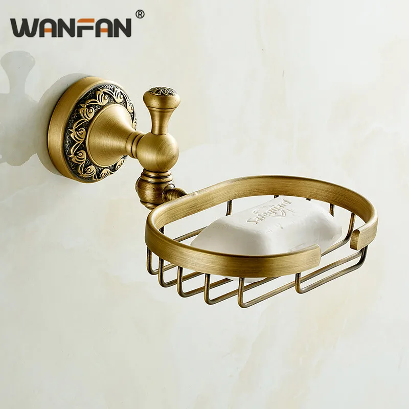 Роскошный настенный держатель для мыла из нержавеющей стали антикварные