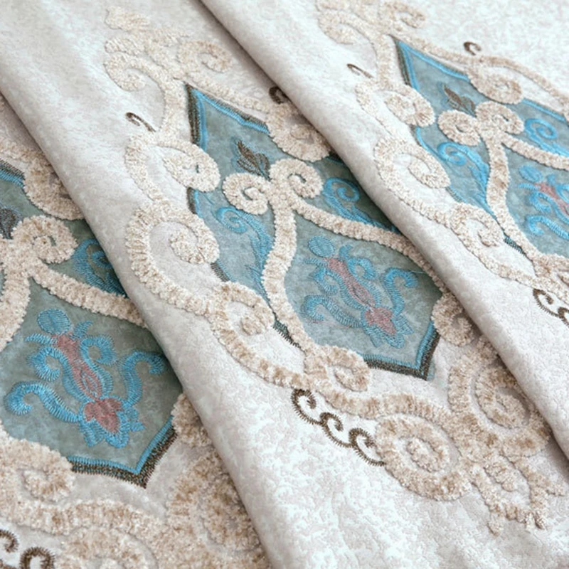 Роскошные европейские короны с вышивкой занавески из ткани романтические