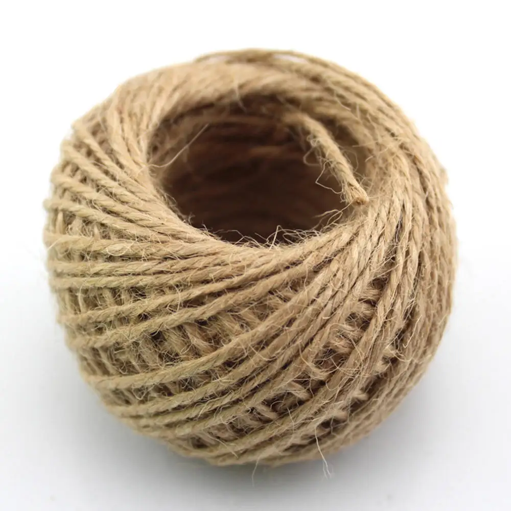 2 рулона 50 м натуральный Мешковина джутовый шнур-шпагат пеньковая веревка
