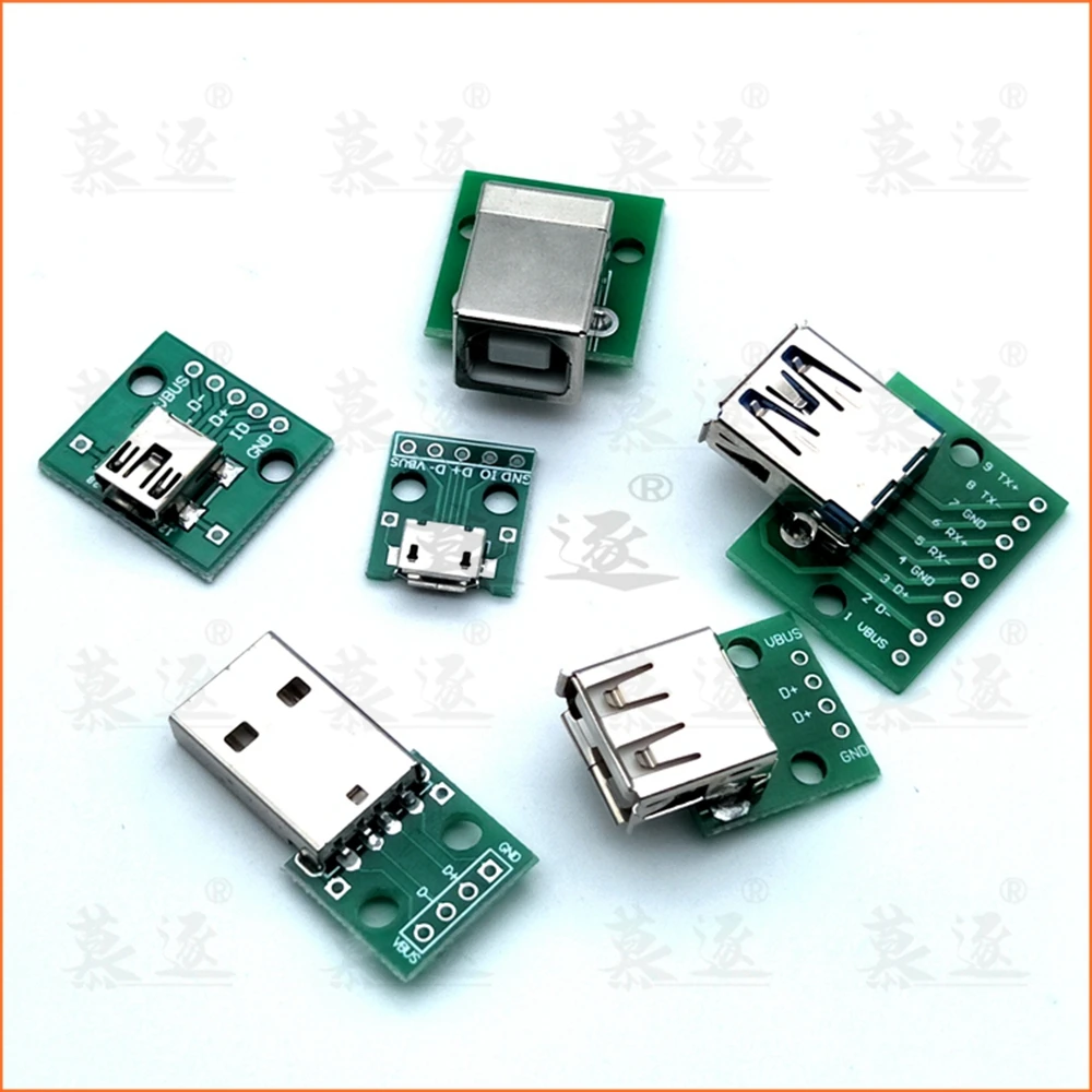 1 шт. Micro Mini USB A Male 2 0 3 Female B коннектор интерфейс до 54 мм DIP PCB конвертер адаптер Breakout