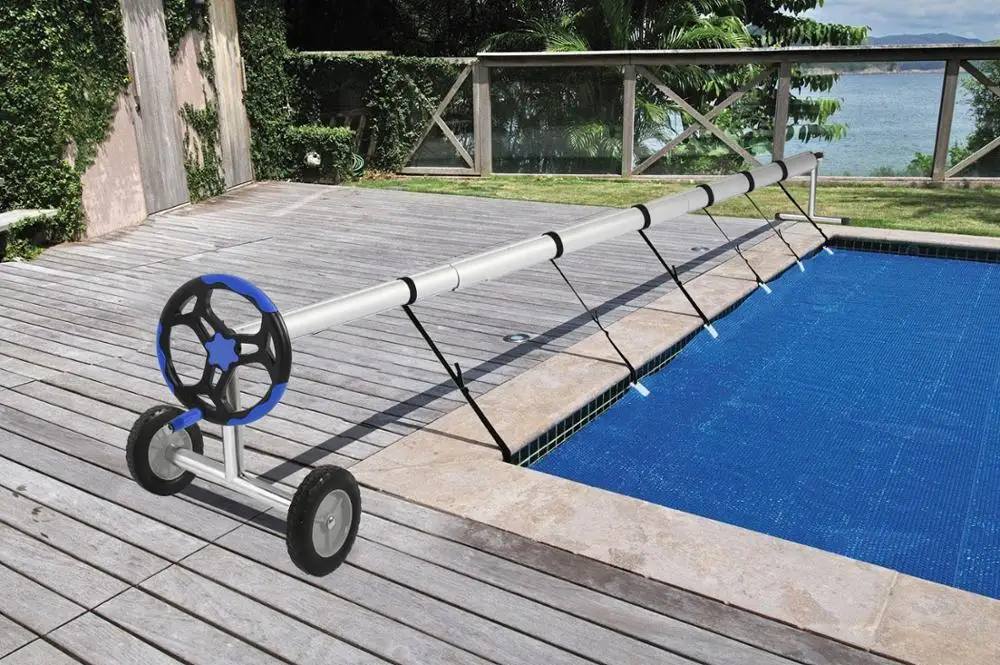 Cubierta Solar de aluminio de 18 pies, carrete de cubierta de piscina, mano de obra Superior, f&aacute;cil y eficiente de trabajar, azul, [US-W]-4