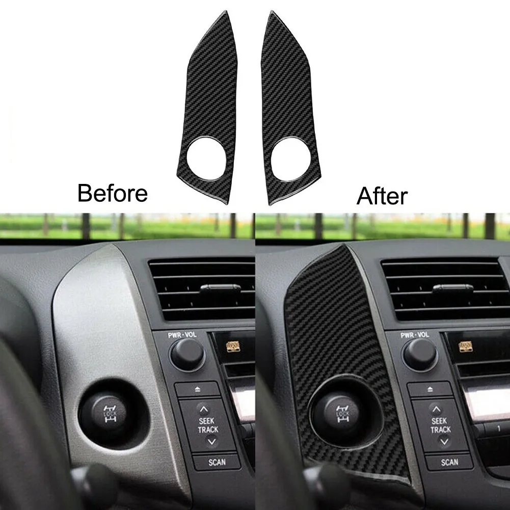 

2 шт., декоративные молдинги из углеродного волокна для Toyota RAV4 2006-2012