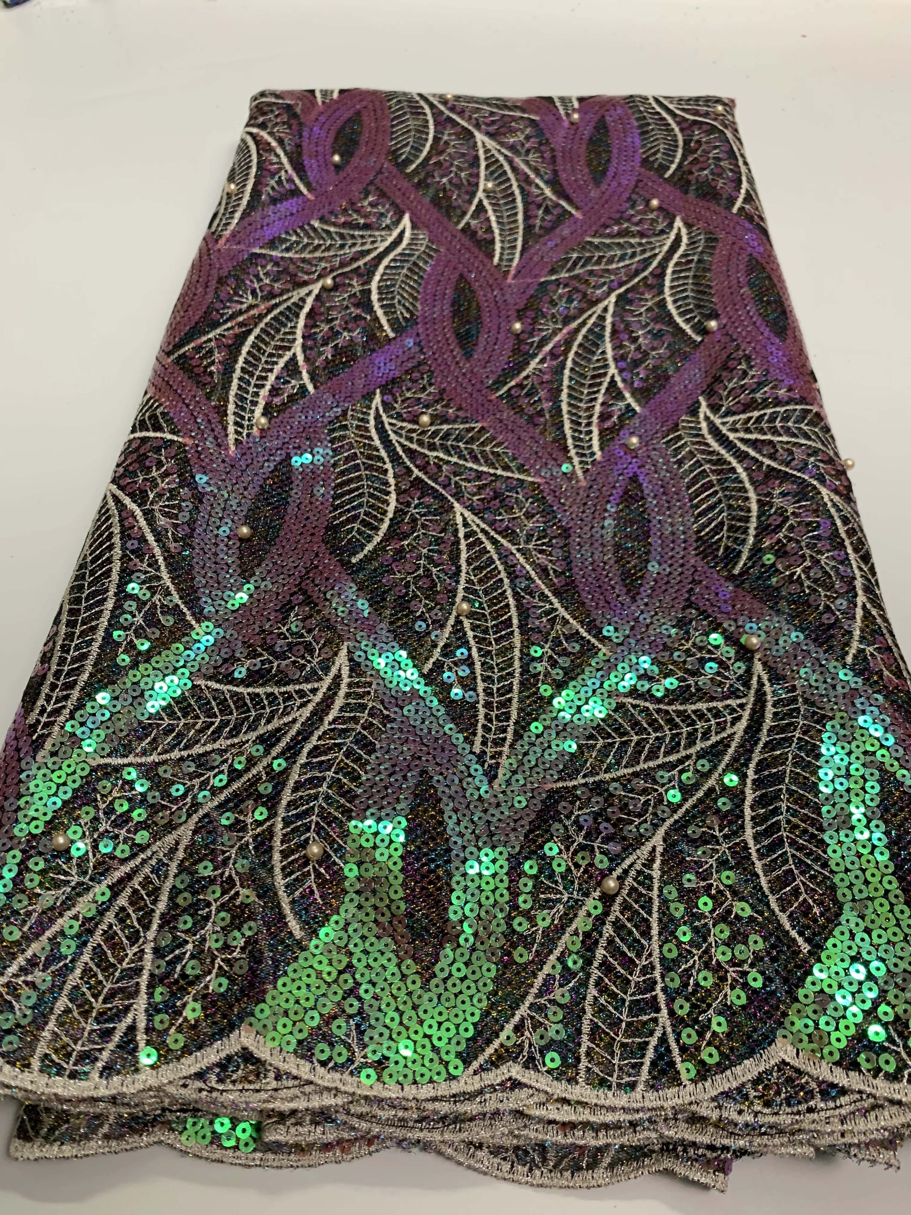 Зеленый Новый дизайн африканская кружевная ткань 2020 французская Тюлевая