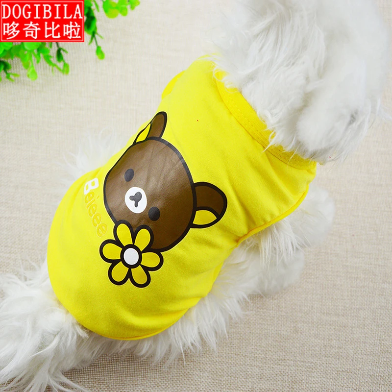 Весенне-летняя новая одежда для собак и кошек жилетка с медведем |