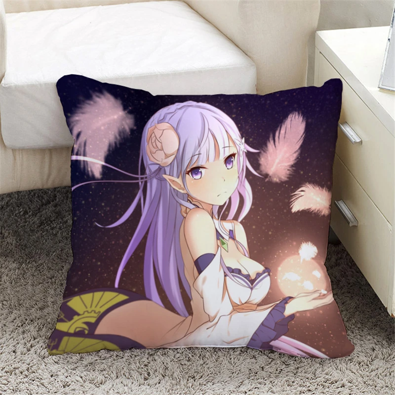 Аниме Re: Zero kara Hajimeru Isekai Seikatsu мультфильм рам и рем двухсторонний чехол для подушки
