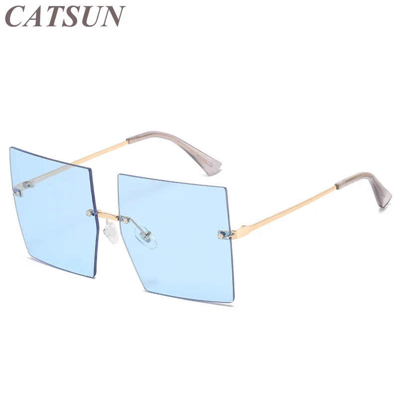 

2021 New Personalized Versatile Square Frameless Metal Women's Sunglasses Sexy Simple Fashion Elegant Temperament Glasses