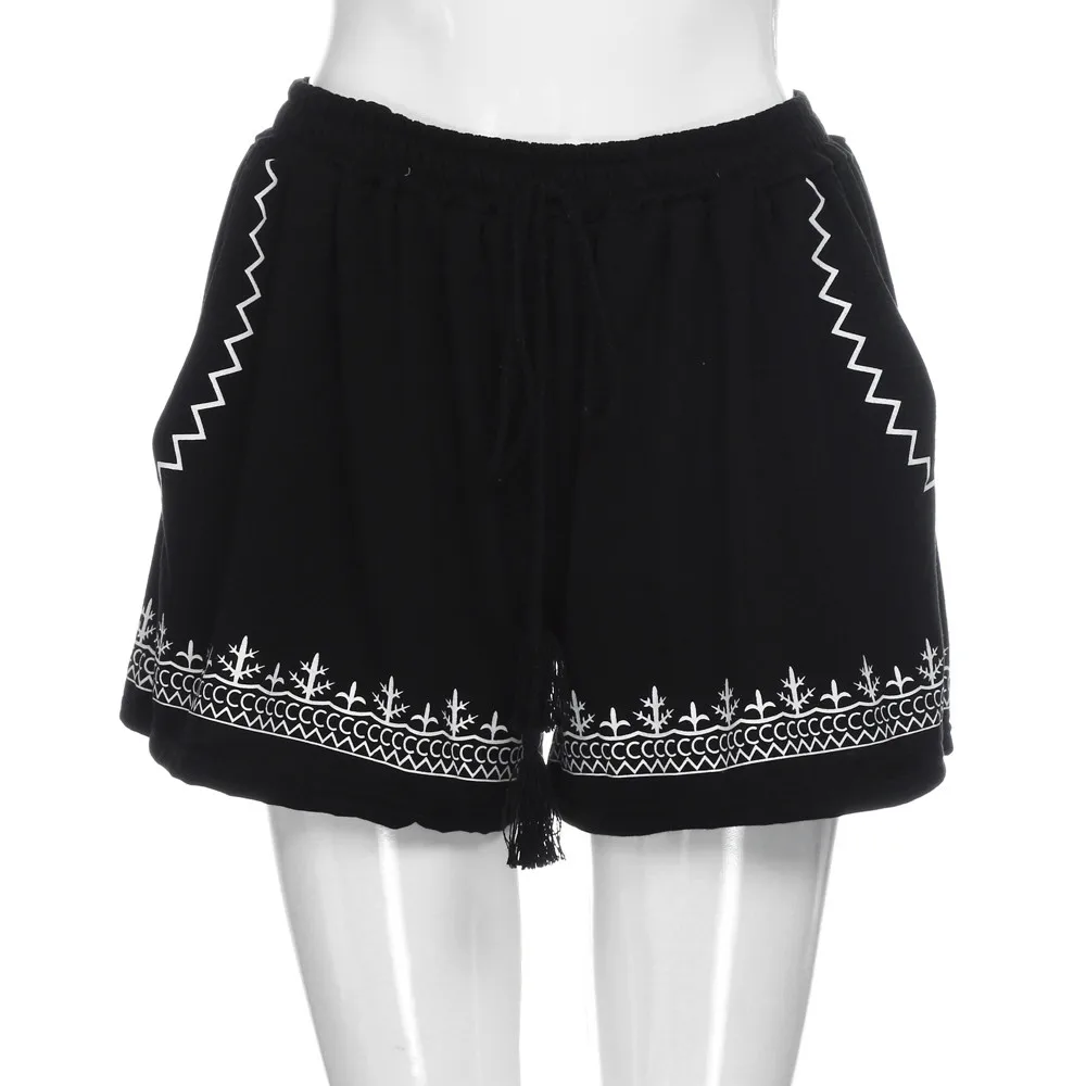 

Solid Elastic Waist High waisted Hermuda Shorts indie folk Polyesterelastic Waist Pockets Fitness shorts Women's Drop Shipping
