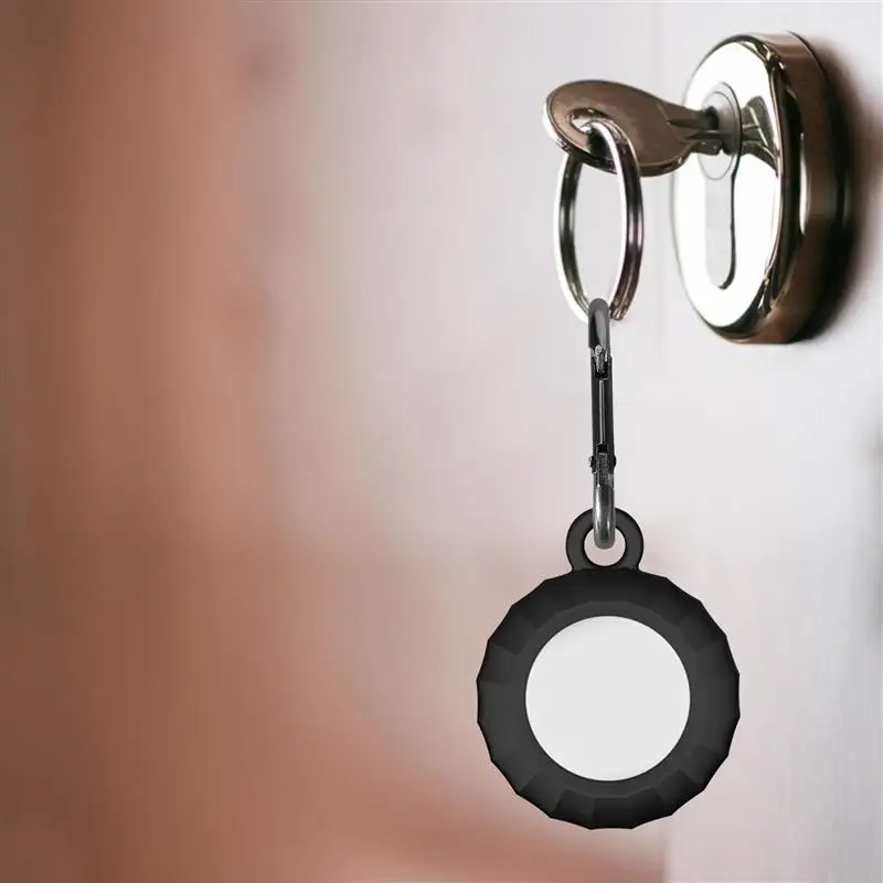 

Leather Protector Cover With Keychain For AirTags Shockproof Anti-Scratch Anti-Fall Sleeve Protective Case Shell For AppleAirtag