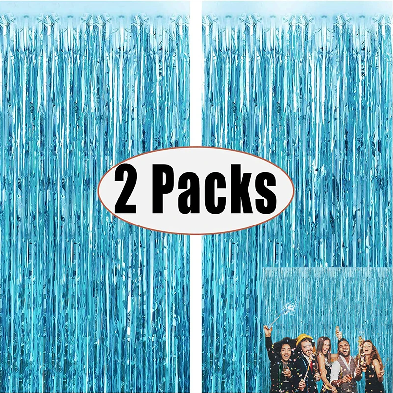 Занавески с бахромой цвета металлик 2 упаковки блестки из фольги | Дом и сад