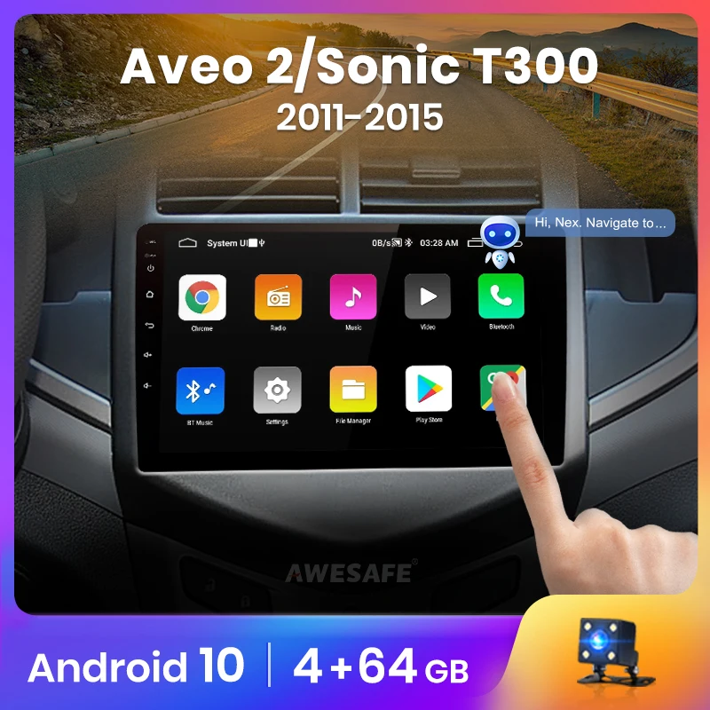 Автомагнитола AWESAFE PX9 для Chevrolet Aveo 2 Sonic T300 стерео система под управлением Android 10 с