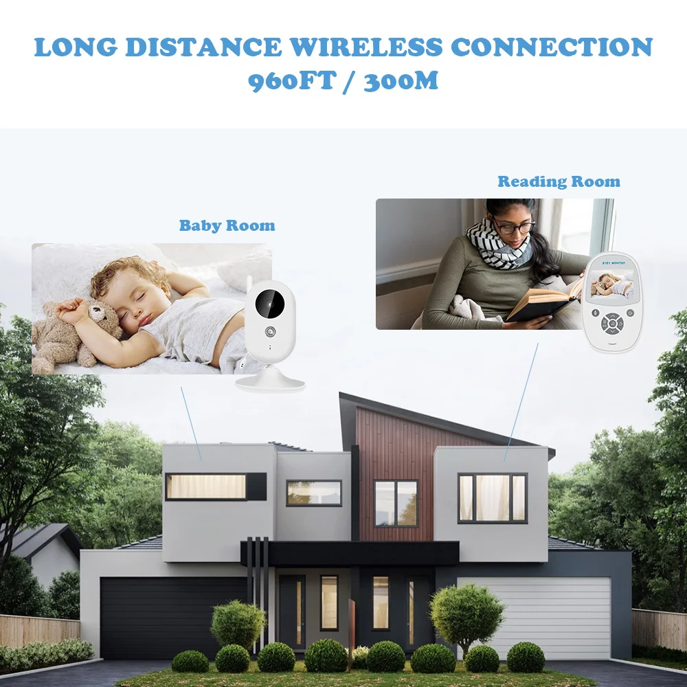 2 4 дюйма беспроводной видео детский монитор с камерой Двусторонняя аудио няня