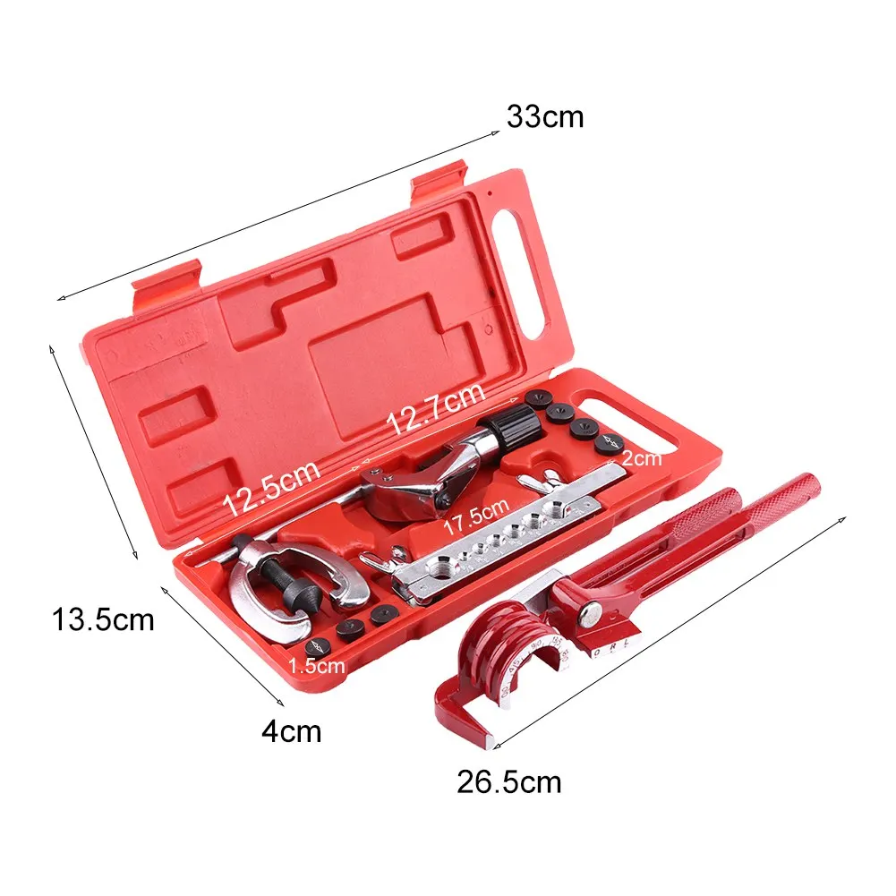 

11pc Pipe Flaring Kit Brake Fuel Tube Repair Flare Kit With Cutter Bending Tool Set for 1/4inch 5/16inch and 3/8inch pipe