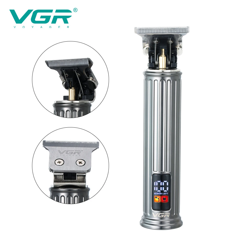 

Машинка для стрижки волос VGR T9, профессиональный электрический триммер для мужчин, 0 мм, с USB-зарядкой