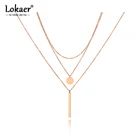 Женское Ожерелье-чокер Lokaer, трехслойное ожерелье-чокер из титановой нержавеющей стали в богемном стиле, N19149