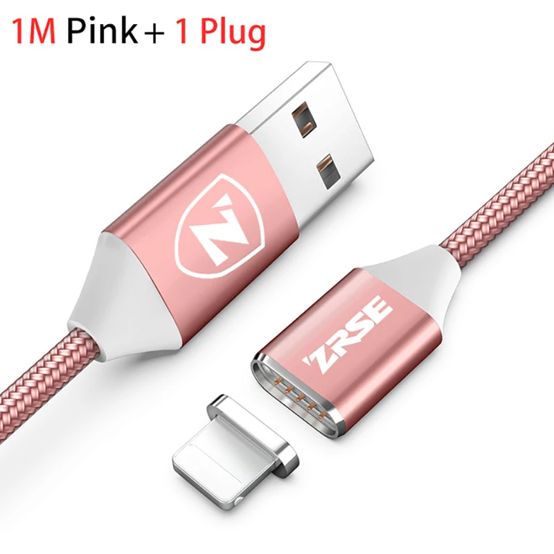 Pink for Apple ZRSE Магнитный кабель для iPhone USB Магнитный кабель для зарядки данных Магнитный кабель для зарядки для iPhone 5S 6 6s 7 8 Plus 11 X XS XR - Цвет: Pink for Apple