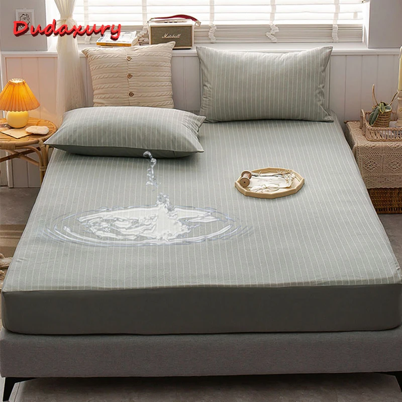 Моющаяся наматрасник Dudaxury водонепроницаемое постельное белье модная однотонная