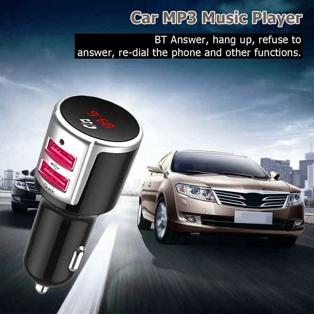 

BC33 Car BT 4.2 FM Transmitter 3.0 Adapter USB Charger Music Player Black Support FM Full-Frequency Point Transmission