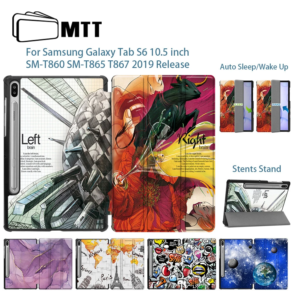Чехол MTT для samsung Galaxy Tab S6, 10,5 дюймов, SM-T860, T865, T867, из искусственной кожи, Магнитная подставка, умный чехол, чехол, Авто Режим сна/пробуждения