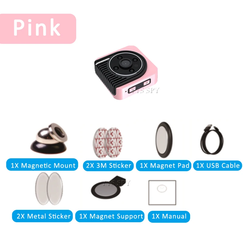 Pink H5 Wifi мини камера Магнитная P2P Удаленная микро камера ночного видения датчик движения HD видео Диктофон DV няня, Безопасность видеокамеры - Цвет: Pink