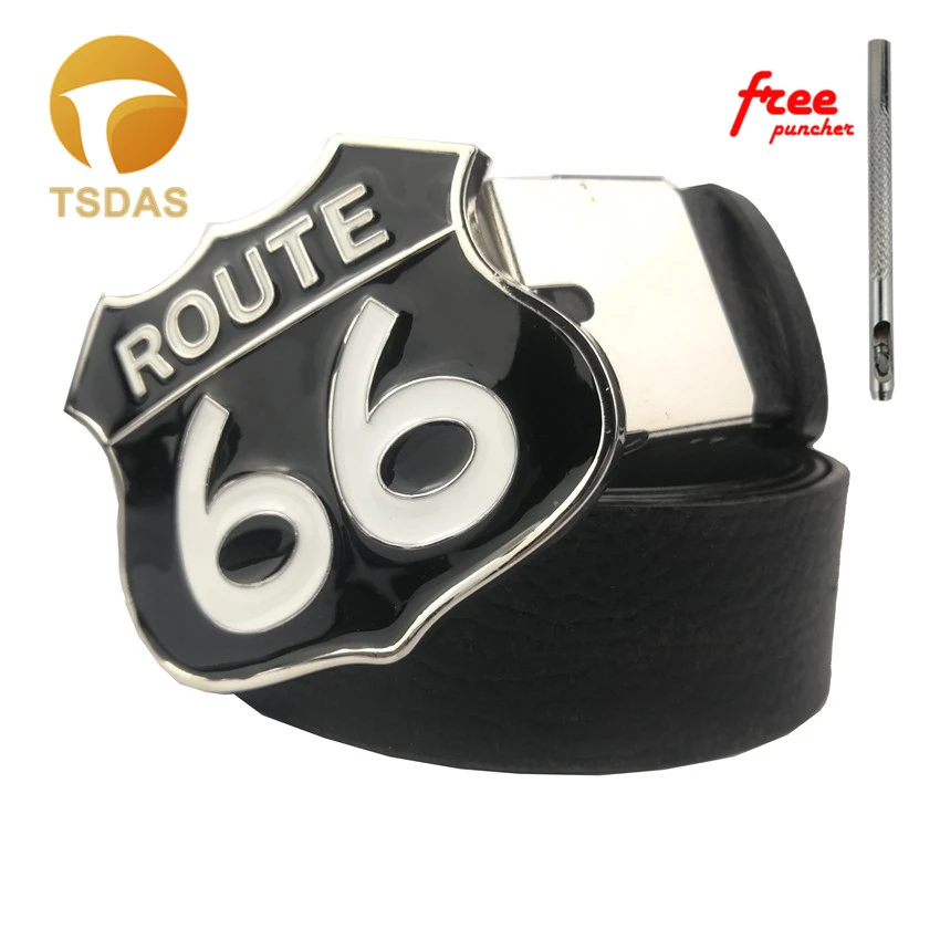 Ковбойская пряжка для ремня Route 66 черная белая овальная металлическая аксессуары