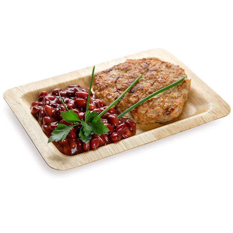 

Free Shipping - 5 Pieces x Home Party Wedding Supplies Disposable Eco-Friendly Tableware 200*140mm Rectangular Bamboo Leaf Plate