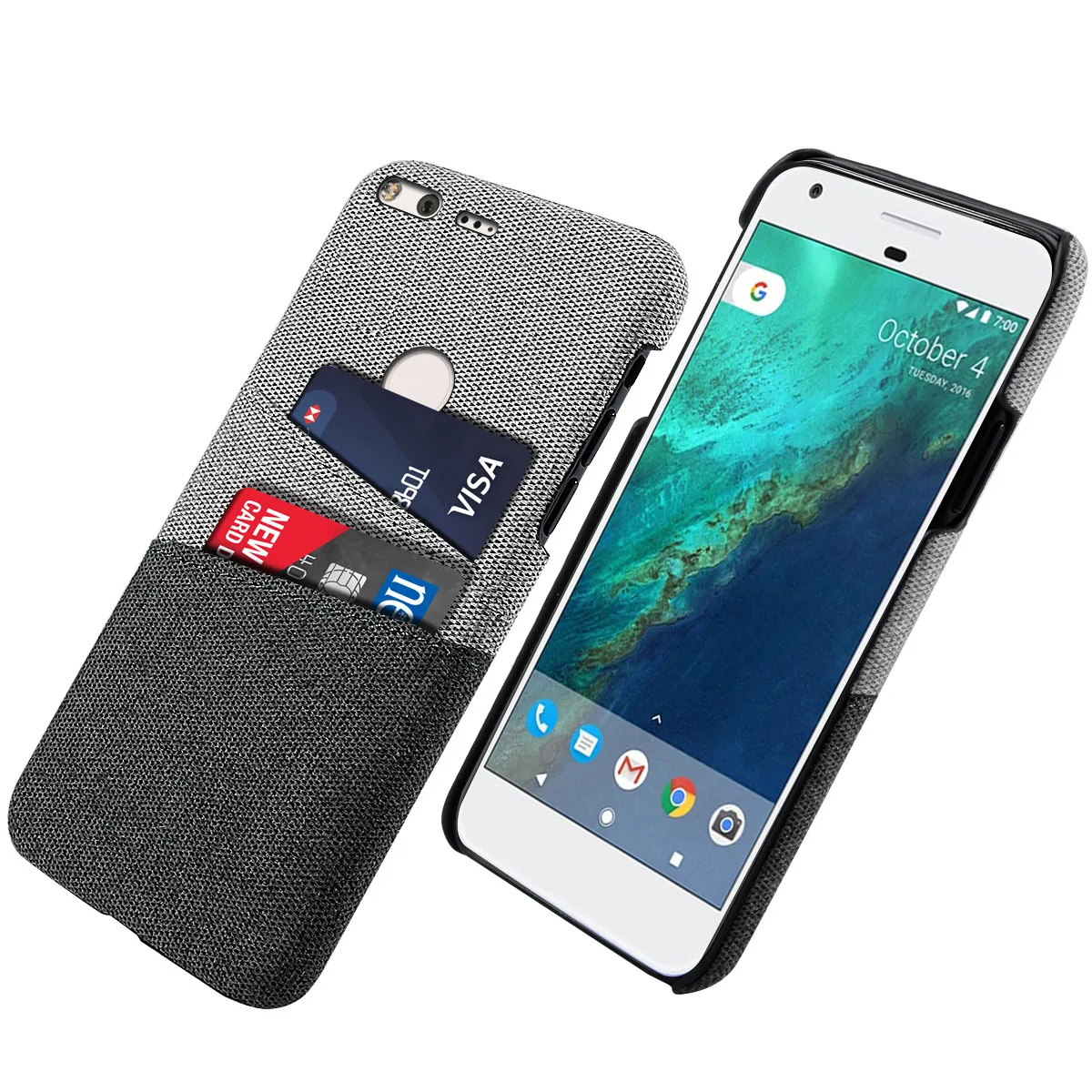 Чехол бумажник для Google Pixel 3 4 XL Ультратонкий Жесткий тканевый чехол из ПК с